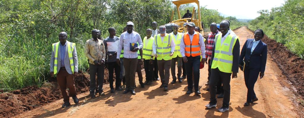 Commissioning of Rehabilitation of Class 3 Murrum Road from Abakadyak Trading Centre to Katum Trading Centre by USAID Mission Director - Mr. Ricard L. Nelson and Deputy Resident District Commissioner - Mr. Oguti Sebastian Oswin.